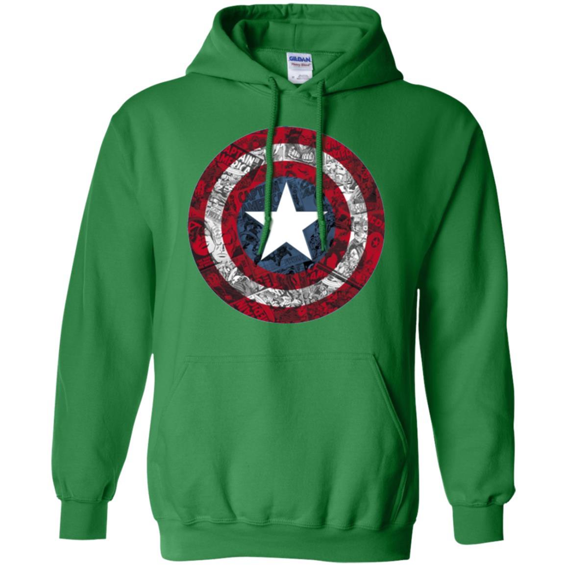Film T-shirt Captain America Avengers Shield Comic Graphic Irish Green