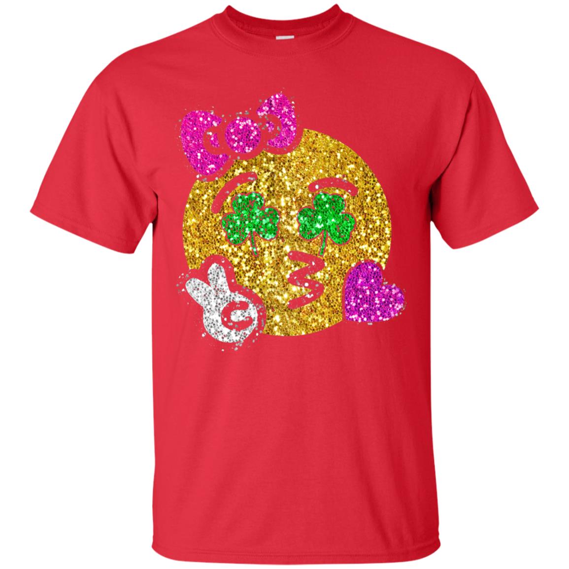 Emoji Kiss Heart Princess St. Patrick_s Day T-shirt Red