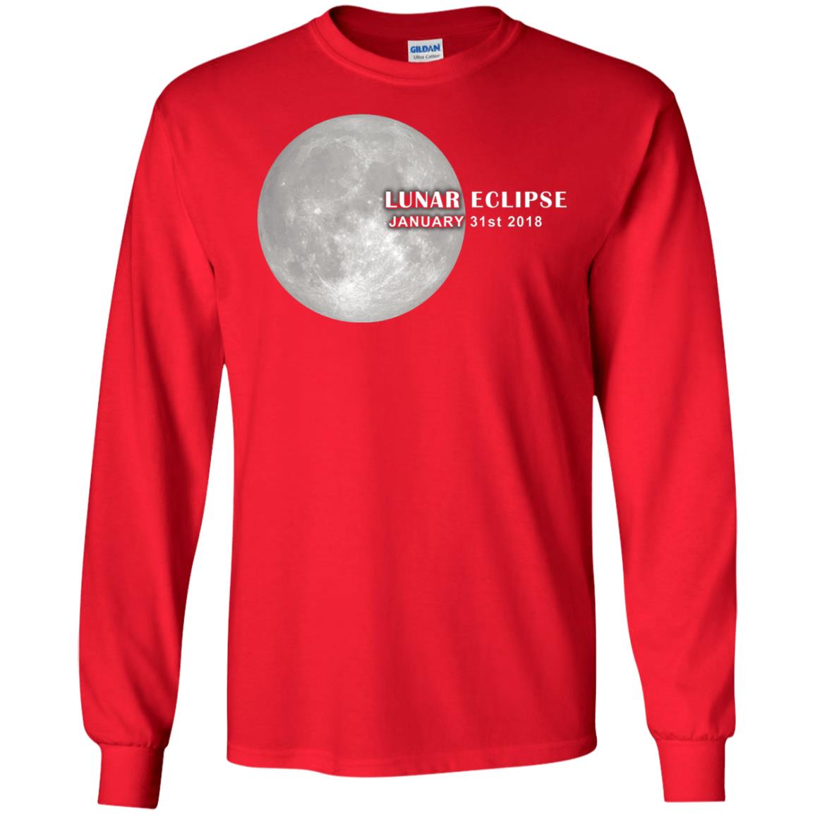 Eclipse January 31st 2018 Total Lunar Eclipse Shirts Red
