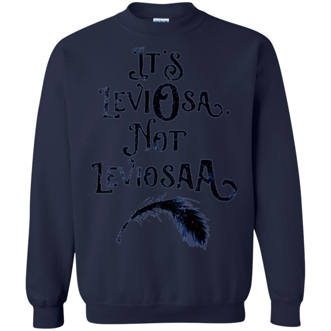Feather Dirty Black T-shirt It_s Leviosa Not Leviosaa Navy