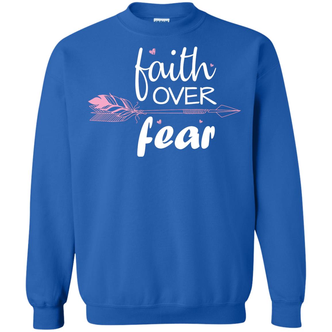 Faith Over Fear Arrow Christian Shirt Royal
