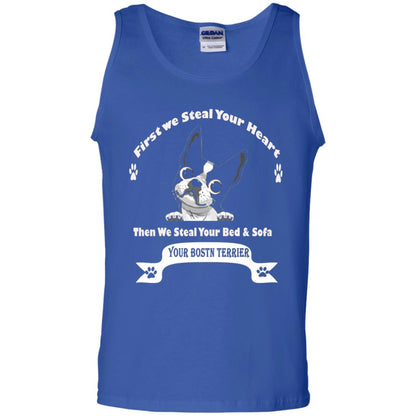 Frist We Steal Your Heart Boston Terrier T-shirt Royal