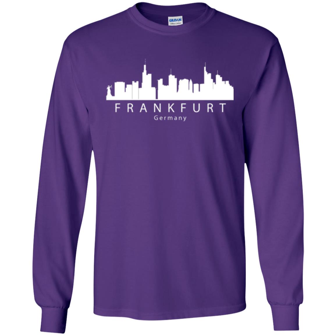 Frankfurt Germany Skyline T-shirt Purple