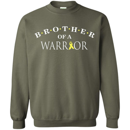 Brother Is A Warrior Childhood Cancer Awareness T-shirt Military Green