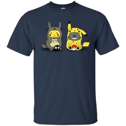 Pikachu Cosplay Totoro And Totoro Cosplay Pikachu T-shirt Navy