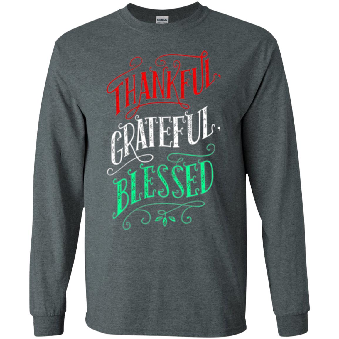 New Year T-shirt Grateful Thankful Blessed Dark Heather