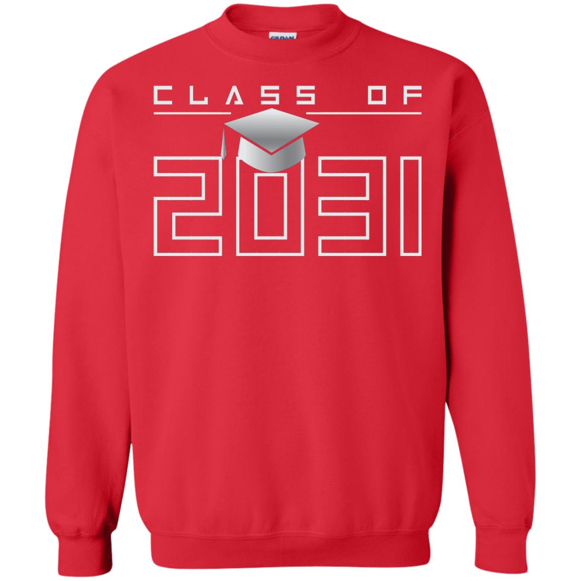 Class Of 2031 Kindergarten First Day Of School Graduate In 2031 Shirt Red