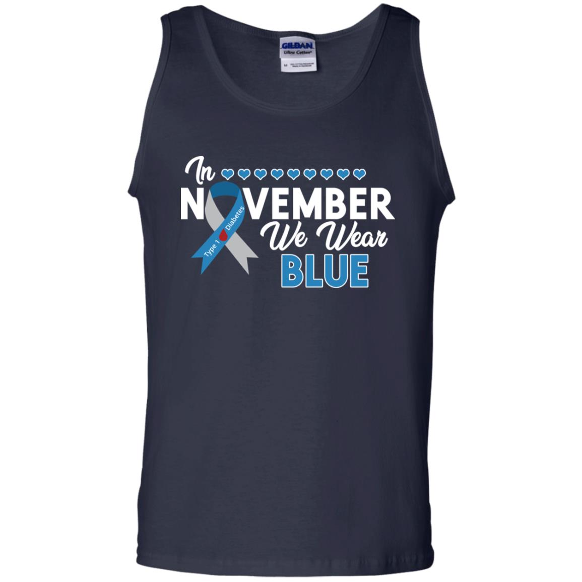 In November We Wear Blue Diabetes Awareness Type 1 Shirt Navy