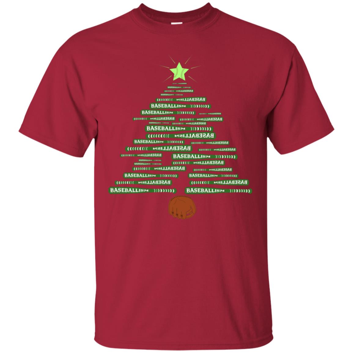 Baseballism Christmas Tree Gift Shirt Cardinal