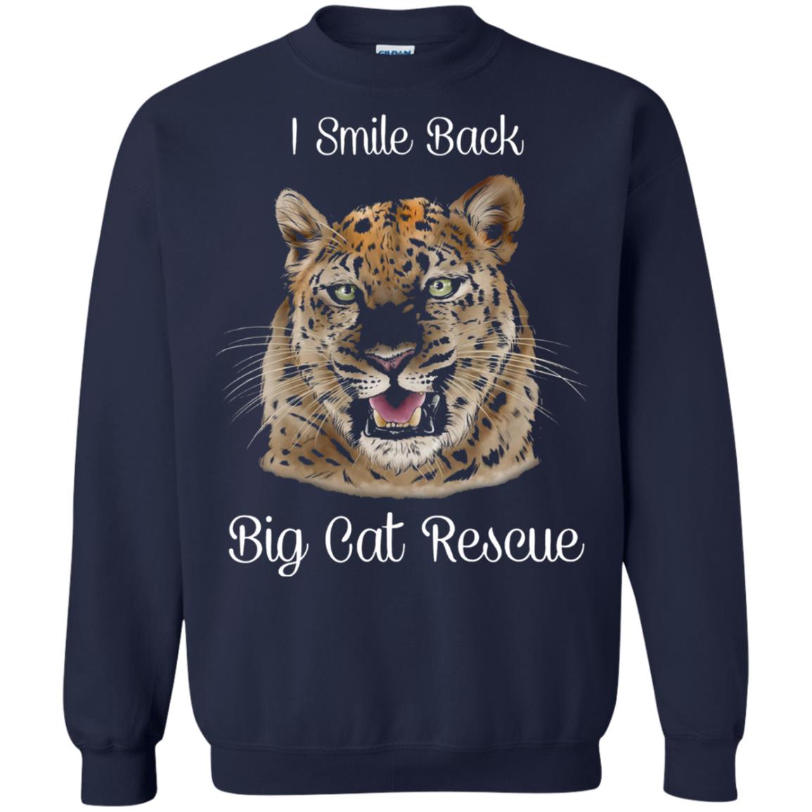 I Smile Back Big Cat Recuse Shirt Navy
