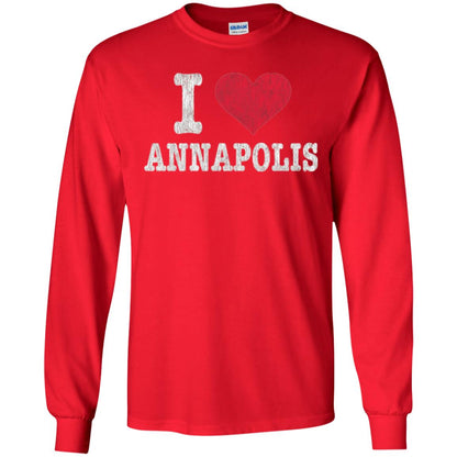 Distressed Retro I Love Annapolis T-shirt Red