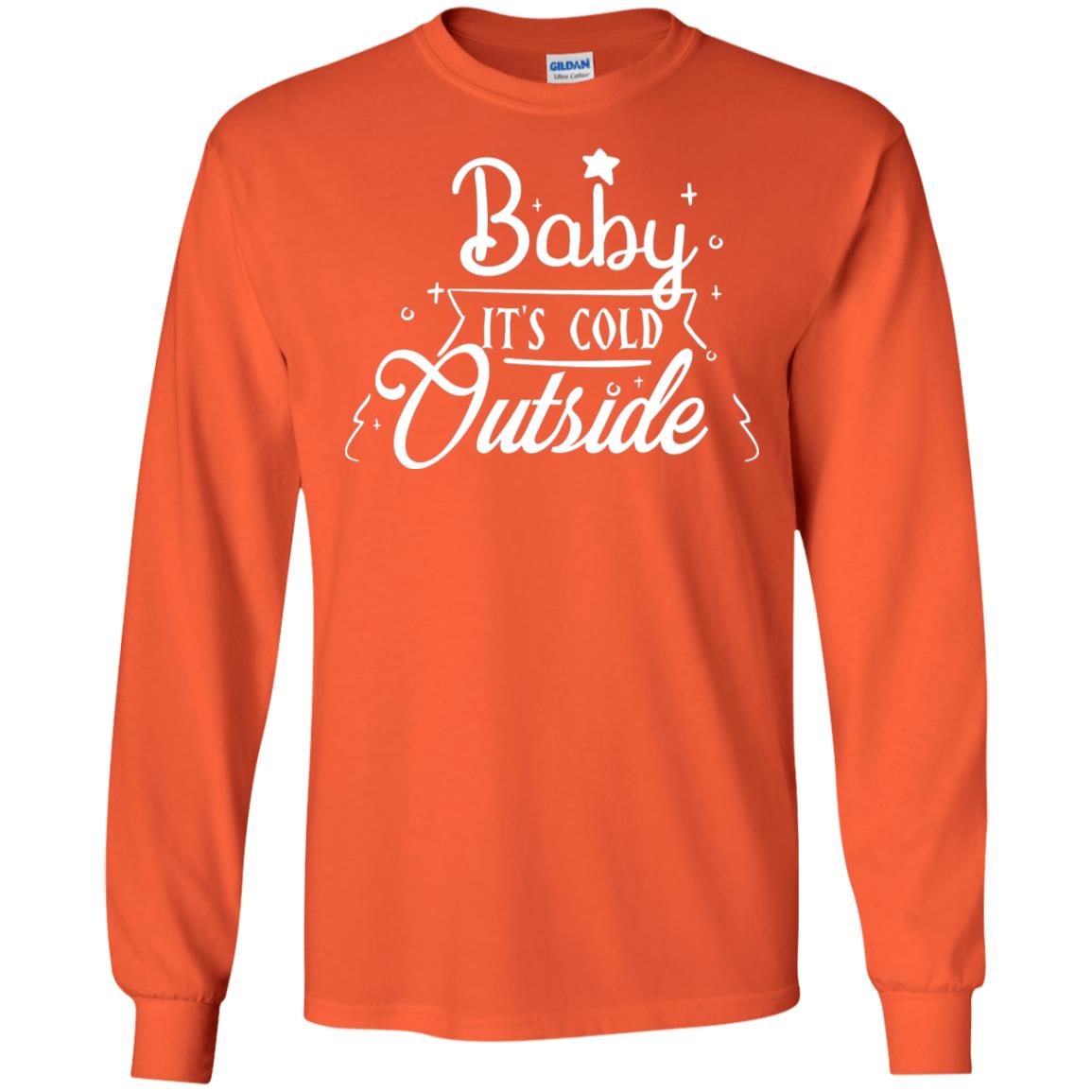 Baby It's Cold Outside X-mas Quote Gift Shirt Orange