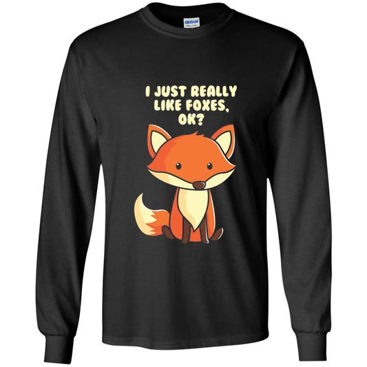 Funny Fox T-shirt I Just Really Like Foxes Ok Black