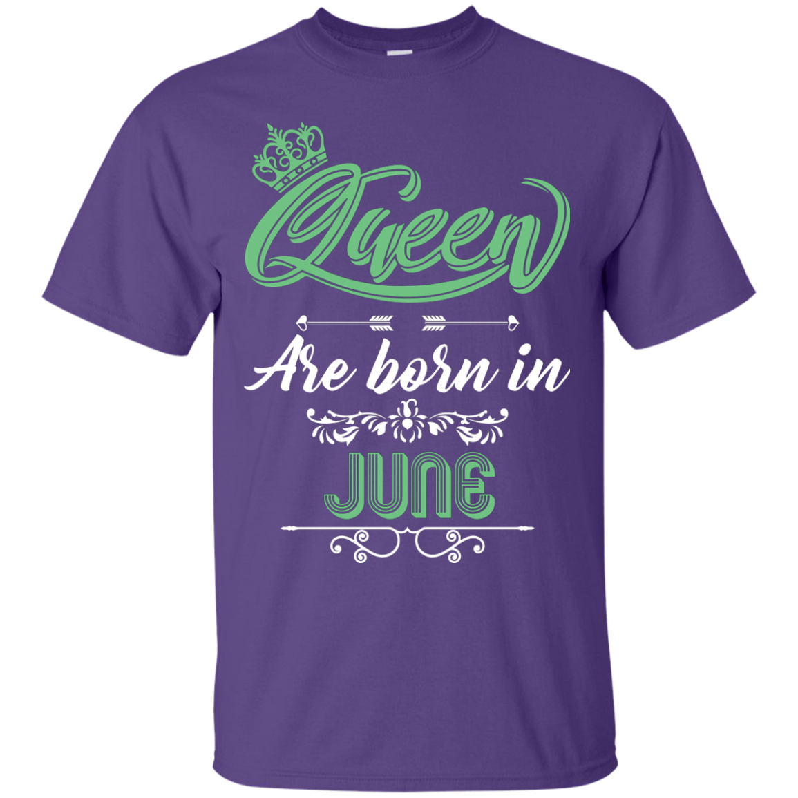 Brithday T-Shirt Queen Are Born In June Purple