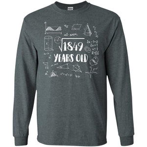 Square Root Of 1849 43rd Birthday 43 Years Old Math T-shirtG240 Gildan LS Ultra Cotton T-Shirt