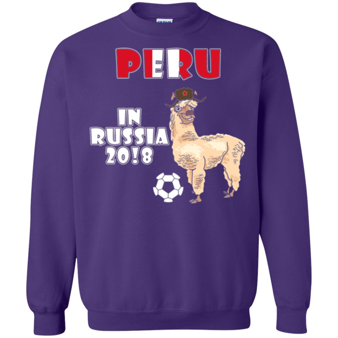 Soccer T-shirt Peru National Team Llama In Russia 2018 Cup Purple