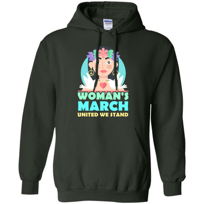 Woman Right T-shirt Womans March United We Stand Forest Green