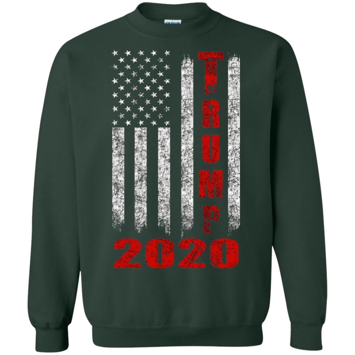 American Flag Vintage Design Trump 2020 T-shirt Forest Green