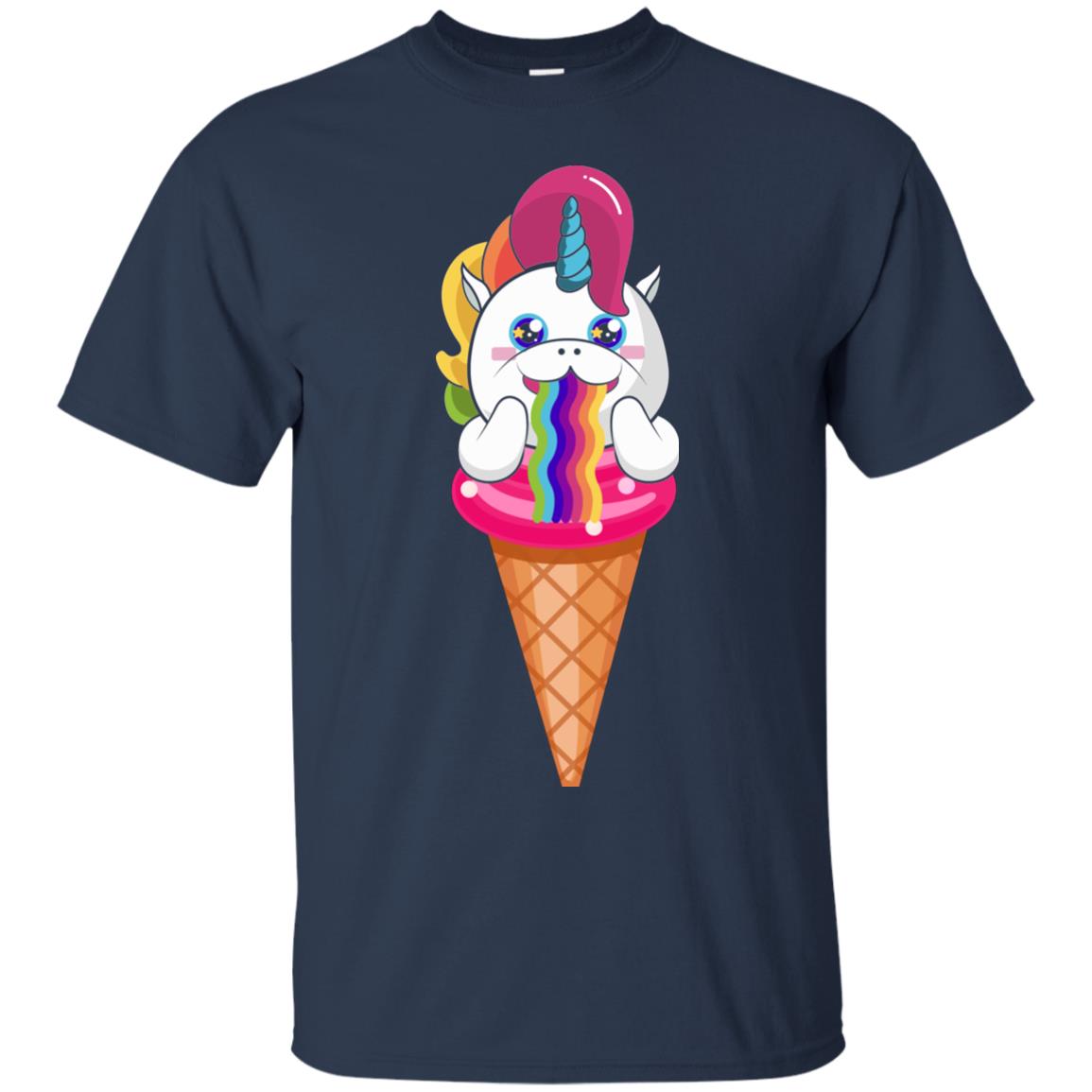 Unicorn Ice Cream Shirt Navy