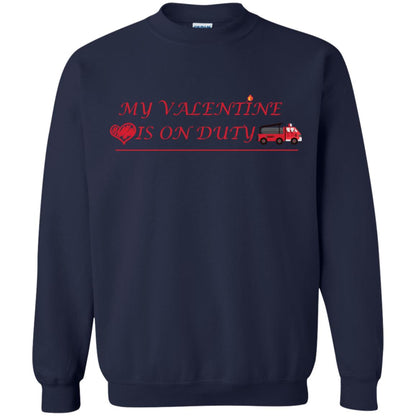My Valentine Is On Duty Firefighter's Girlfriend Shirt Navy
