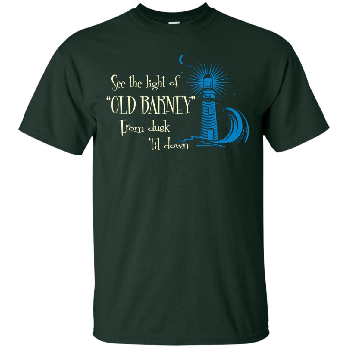 Lighthouse T-shirt See The Light Of Old Barney From Dusk Til Down Forest Green