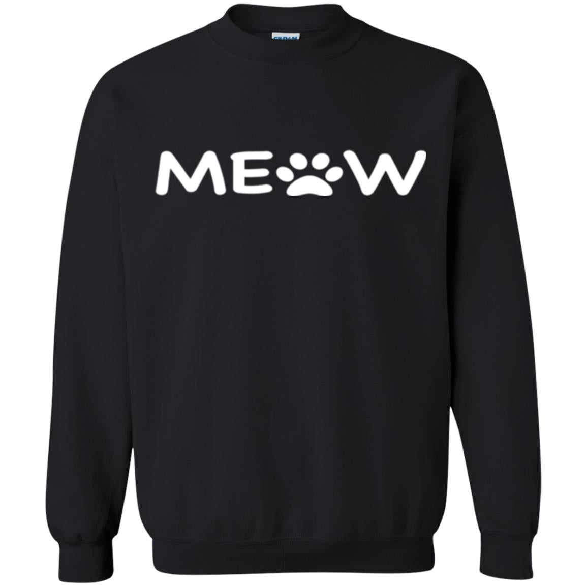 Cat Lovers T-shirt Meow Kitten Paw Black