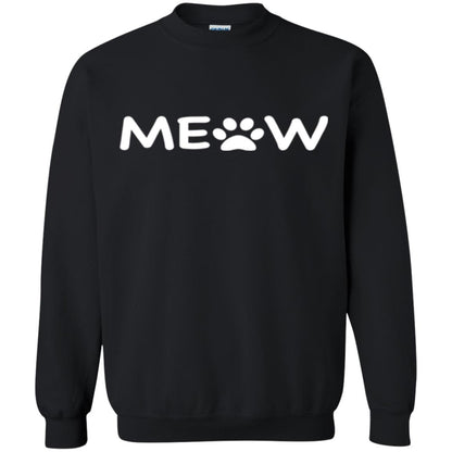 Cat Lovers T-shirt Meow Kitten Paw Black
