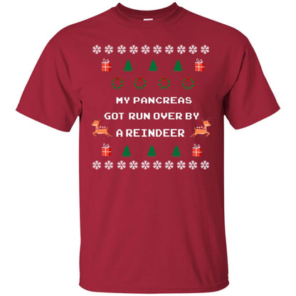My Pancreas Got Run Over By A Reindeer Ugly Christmas Sweater Shirt Cardinal
