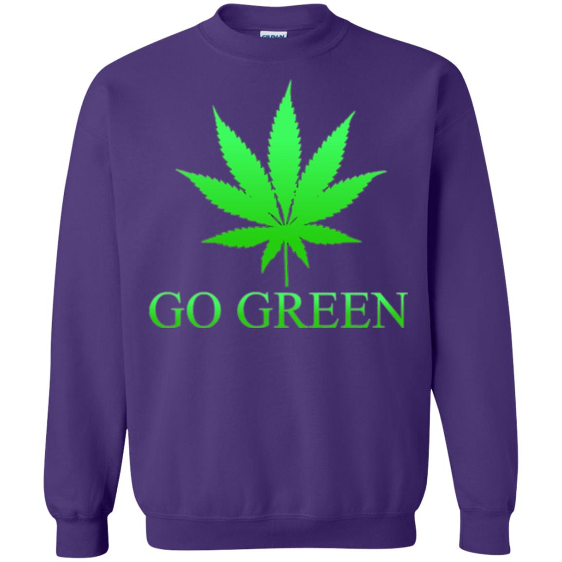 Go Green Weed T Shirt Marijuana Leaf Purple