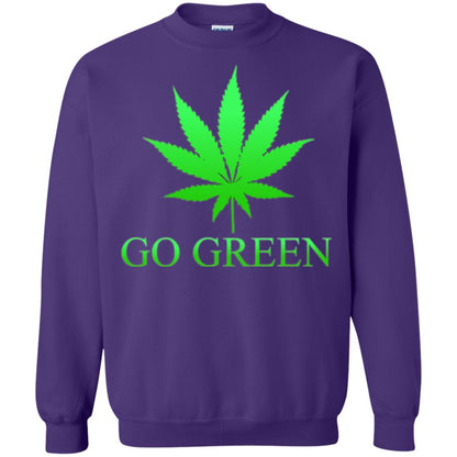 Go Green Weed T Shirt Marijuana Leaf Purple