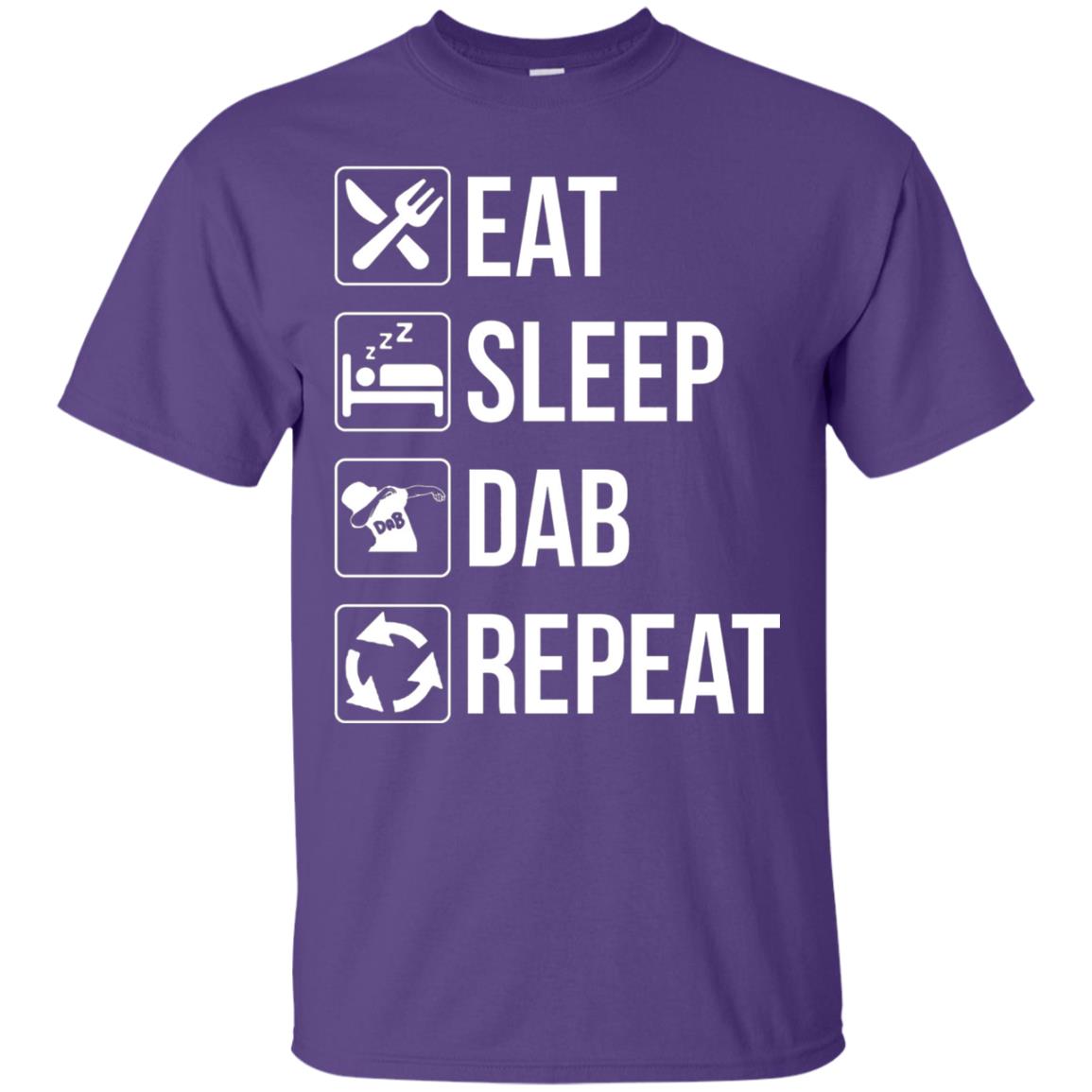 Funny Eat Sleep Dab Repeat T-shirt Purple