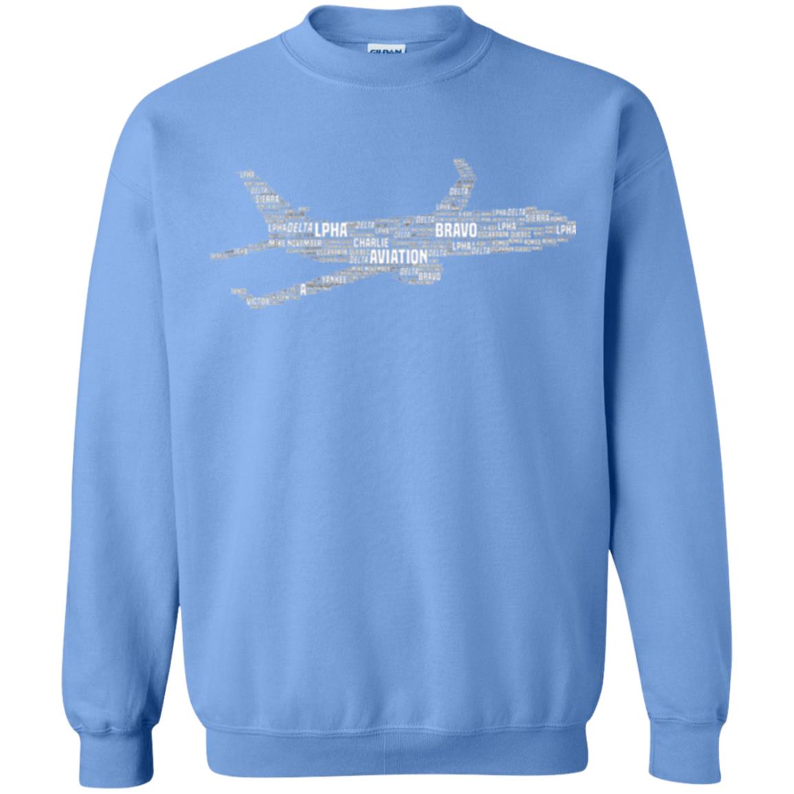 Alphabet Airplane Pilot T-shirt Carolina Blue