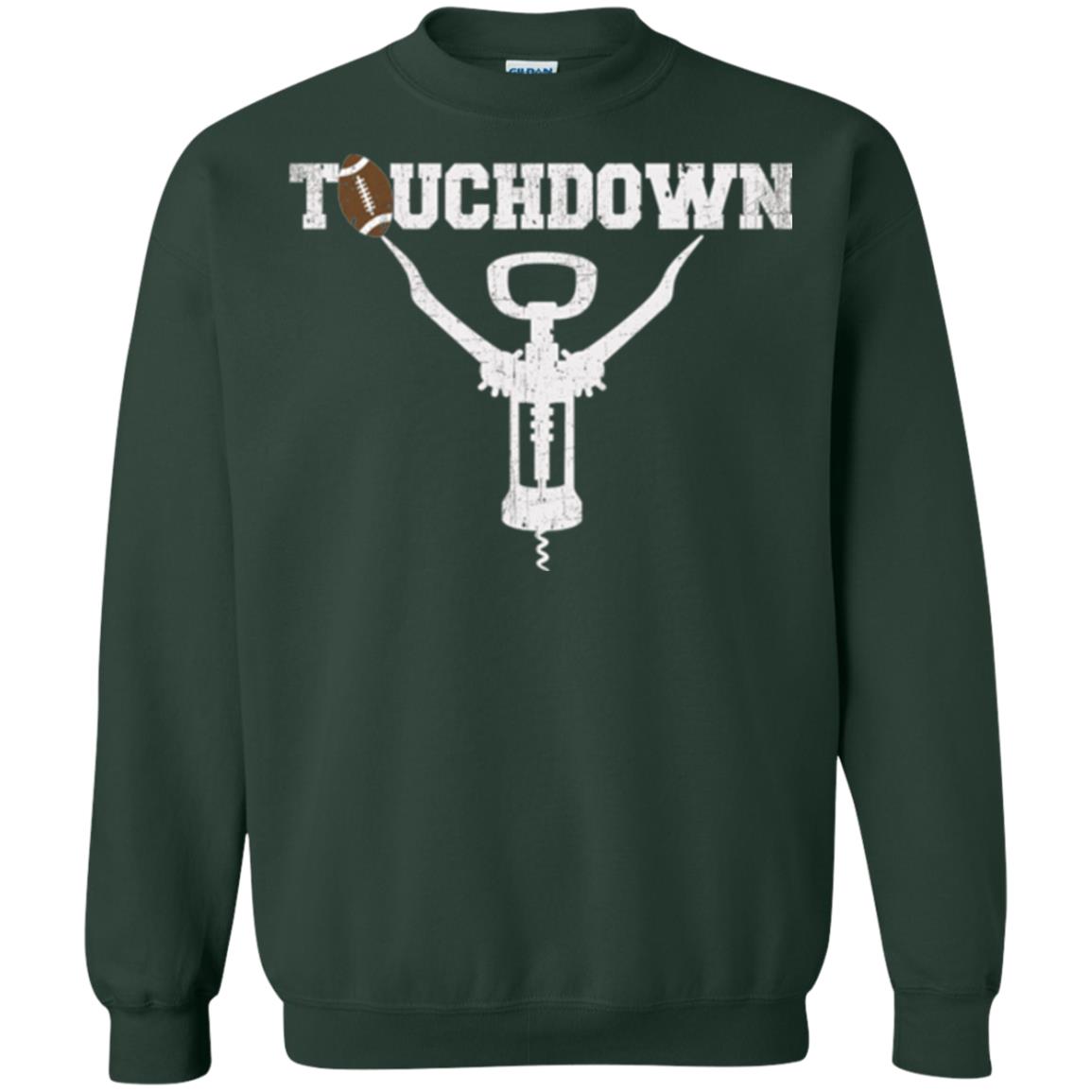 Football T-shirt Touchdown Funny Football Wine Lovers Forest Green