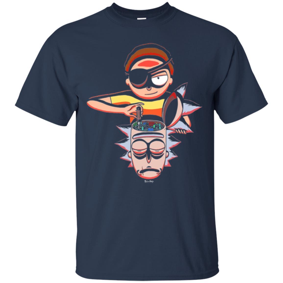Film T-shirt Cartoon Lover Evil Morty Navy
