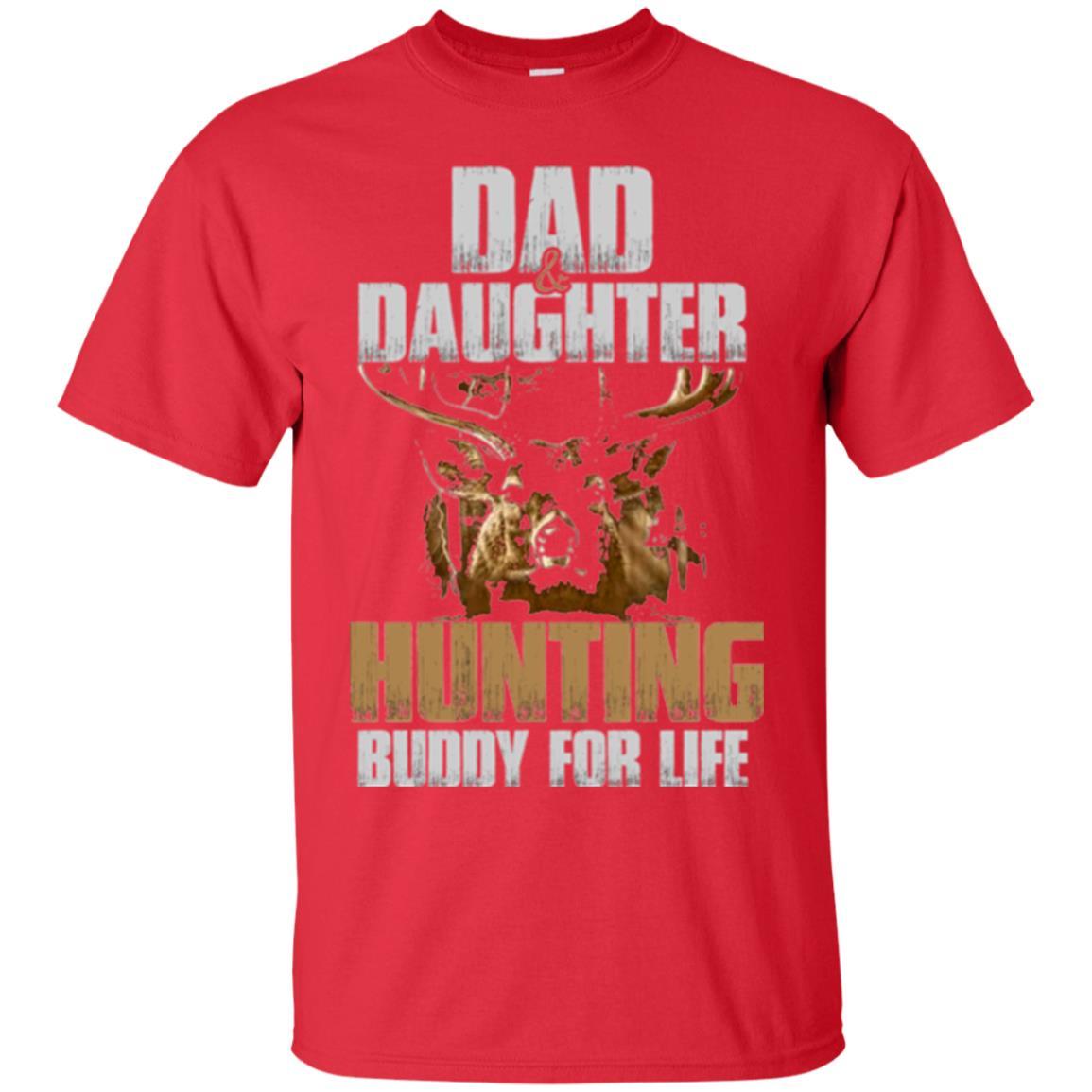 Family Christmas T-shirt Dad And Daughter Hunting Buddy For Life Red