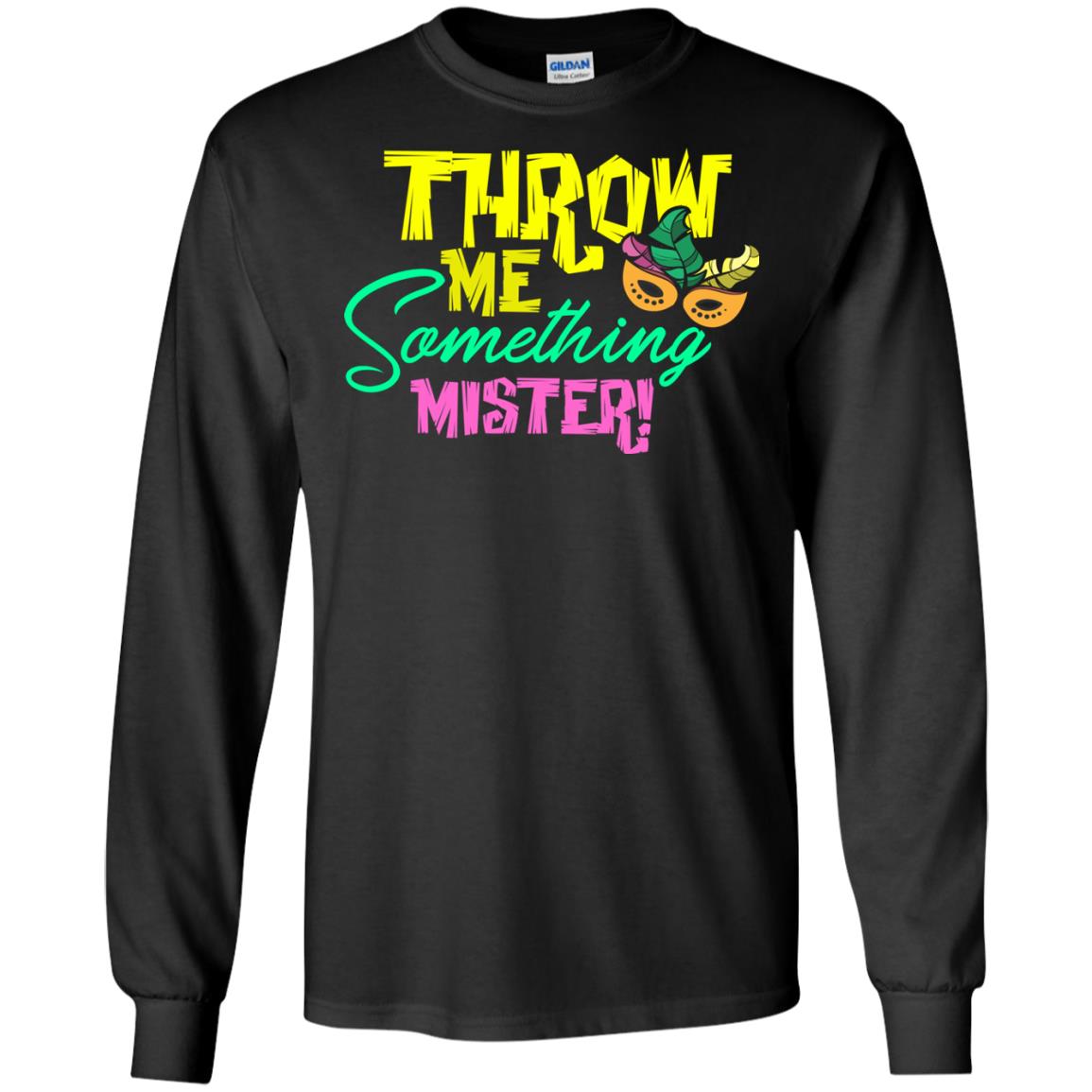 Mardi Gras T-shirt Throw Me Something Mister Black