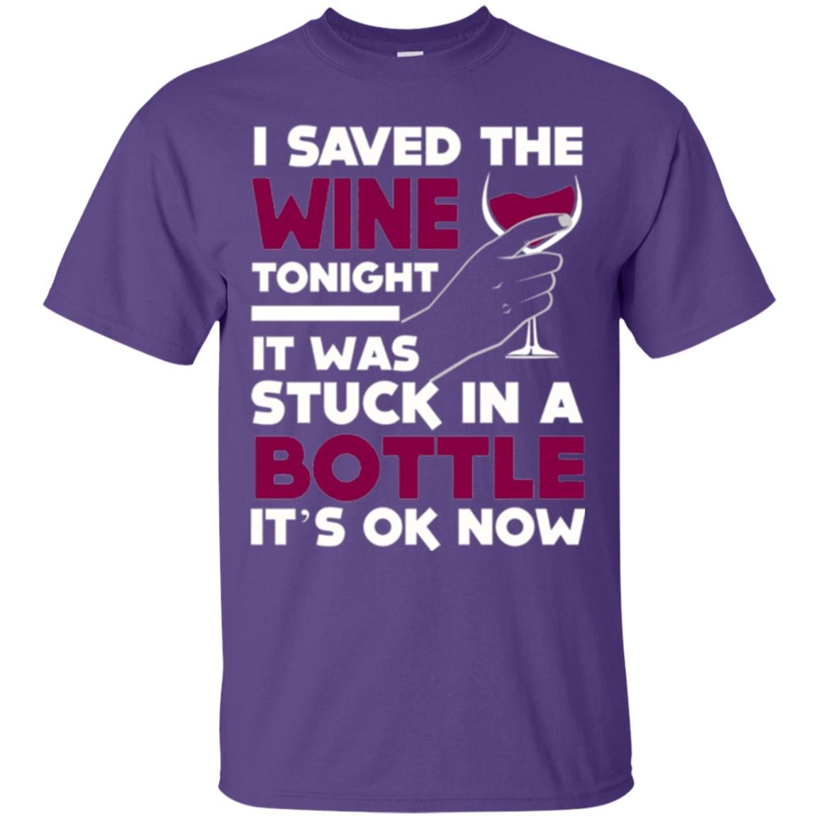 Funny Wine T-shirt I Save The Wine Tonight Purple