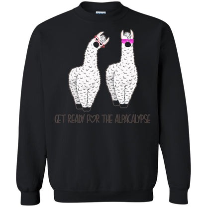 Funny Alpaca T-shirt Get Ready For The Alpacalypse Black