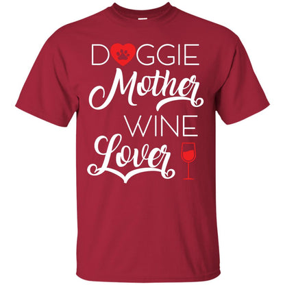 Doggie Mother Wine Lover Dog And Wine Gift Shirt For Mom Cardinal