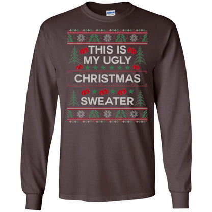 Christmas T-shirt This Is My Ugly Christmas Sweater Dark Chocolate