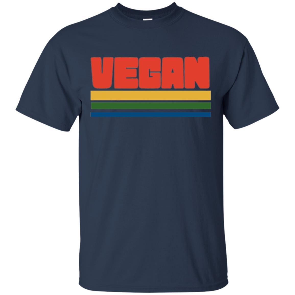 Vegan T-shirt Retro Style Veganism Navy