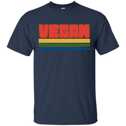 Vegan T-shirt Retro Style Veganism Navy