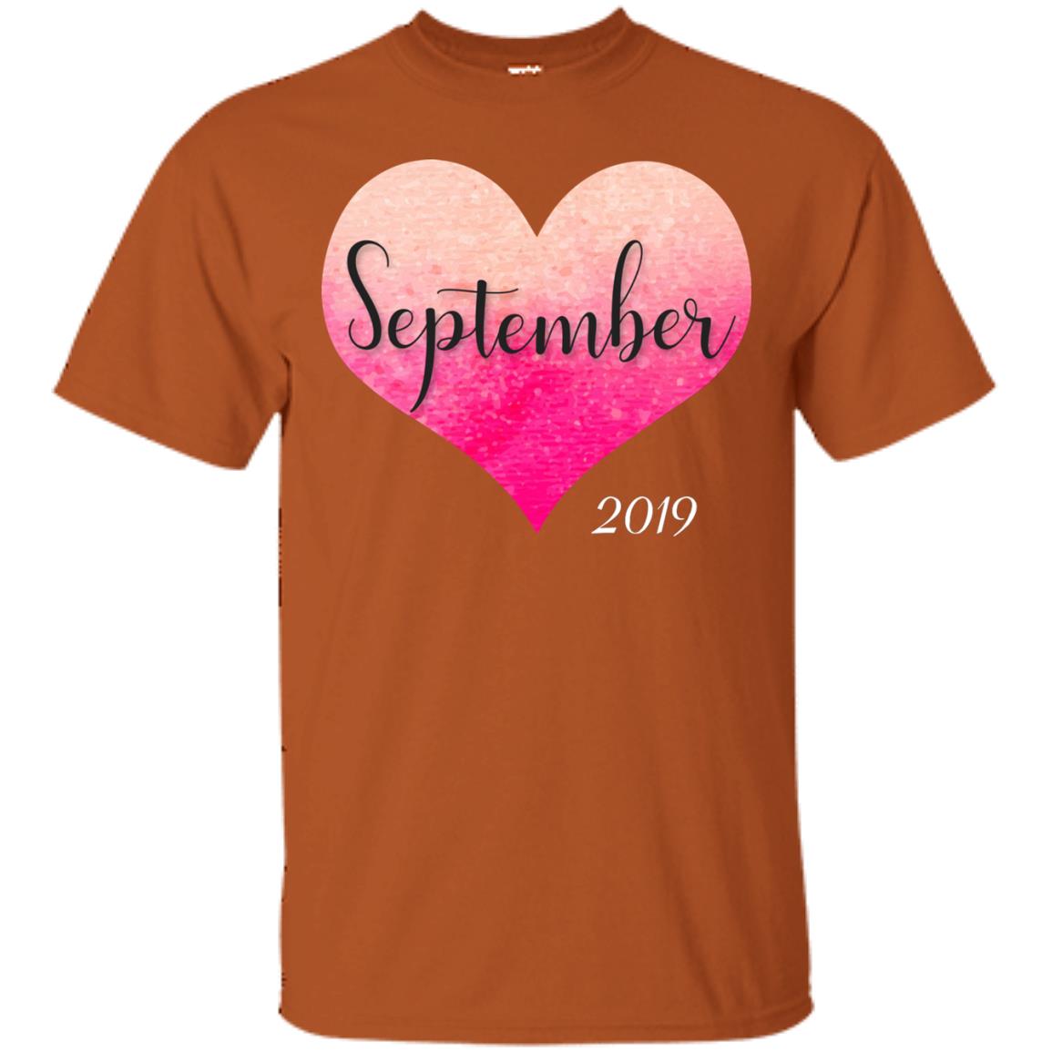 Pregnancy Reveal Announcement Party September 2019 Shirt Texas Orange