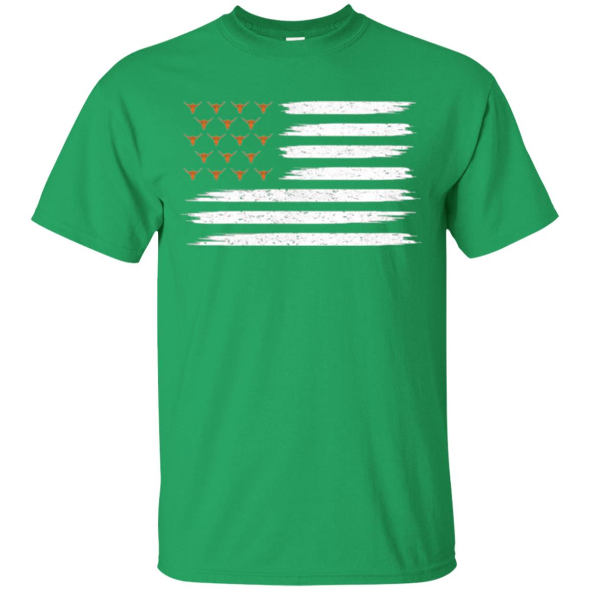 Vintage Texas United Longhorn Flag T-shirt Irish Green