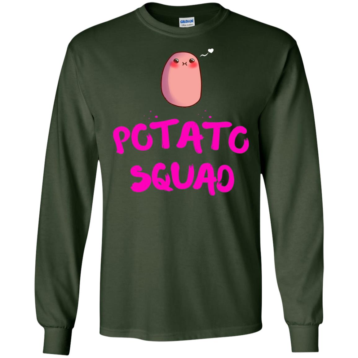 Cute Potato Squad T-shirt I Love Potato Forest Green