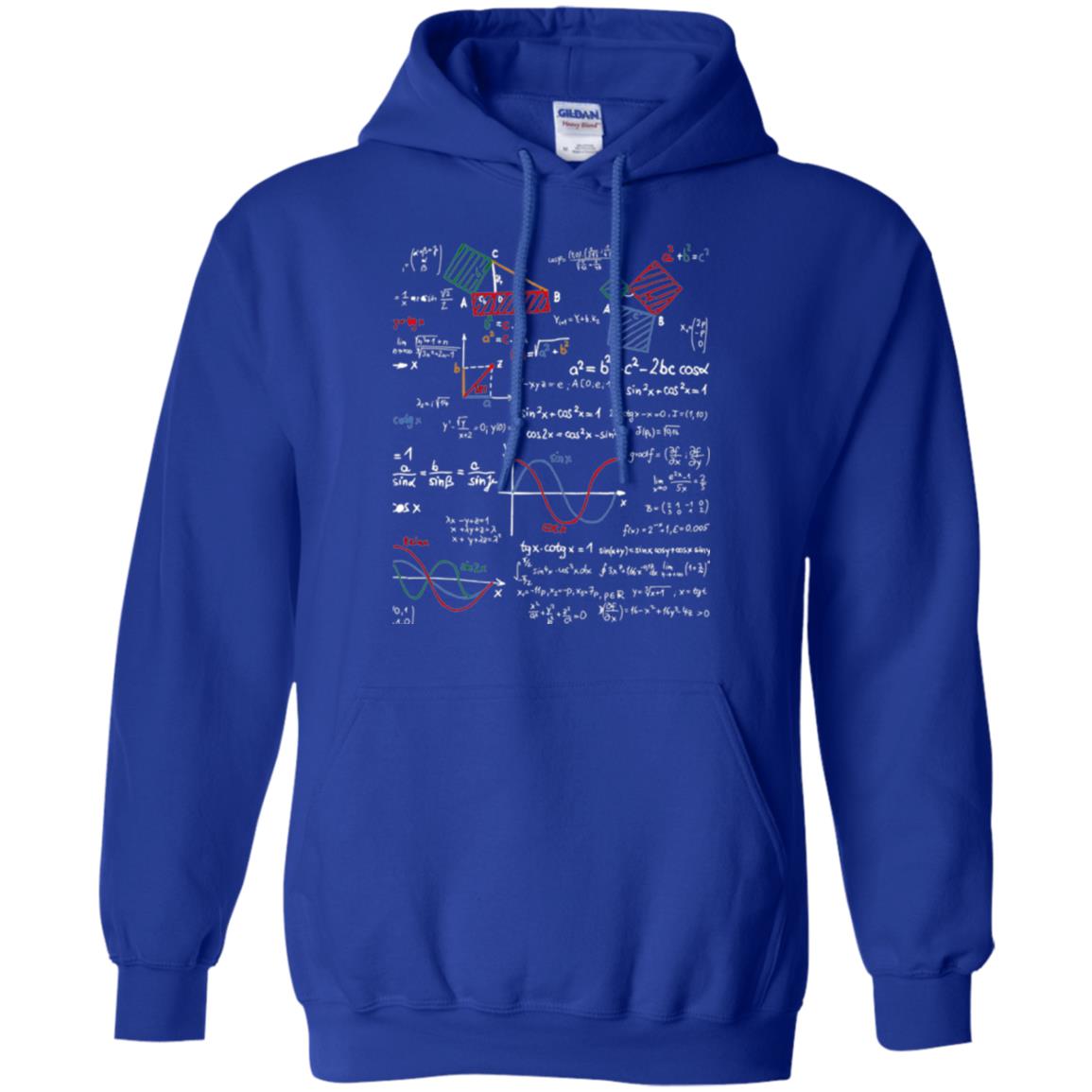 Math Lover T-shirt Formulas Cheat Sheet Royal