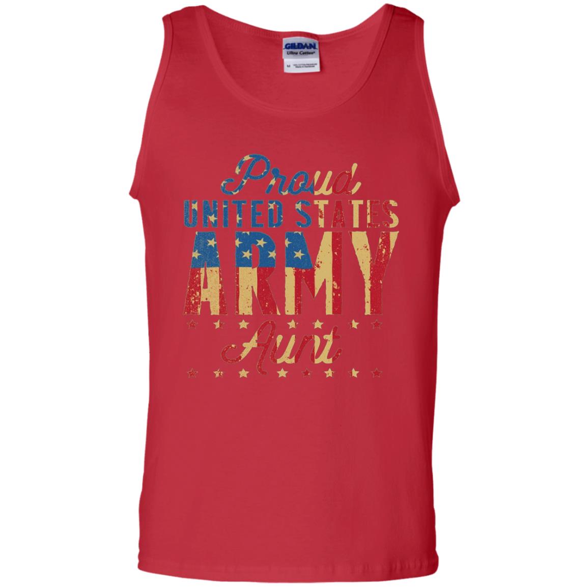 Proud United States Army Aunt Us Shirt Red