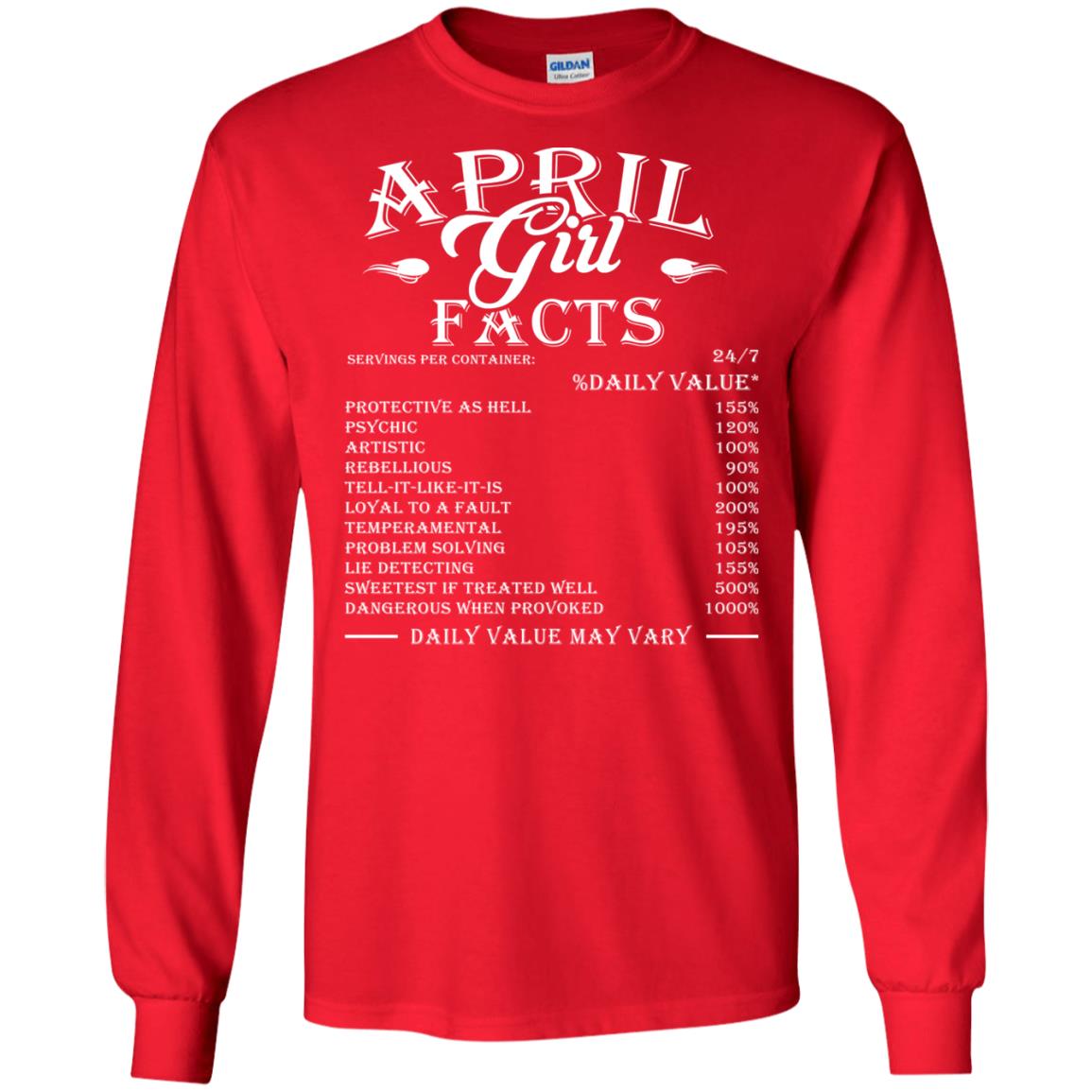 April Girl Facts T-shirt Red
