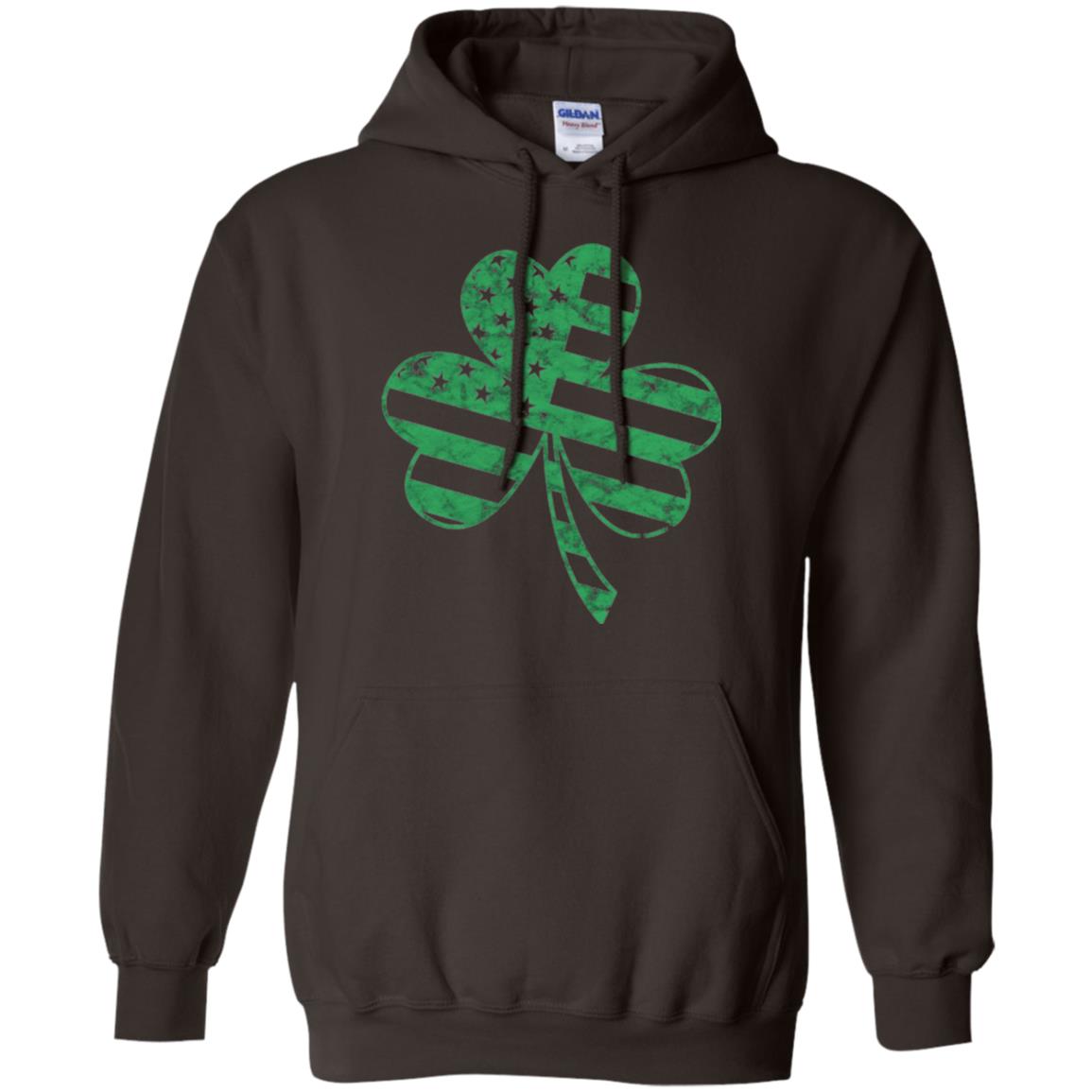 Irish American Flag Shamrock St. Patrick's Day T-shirt Dark Chocolate