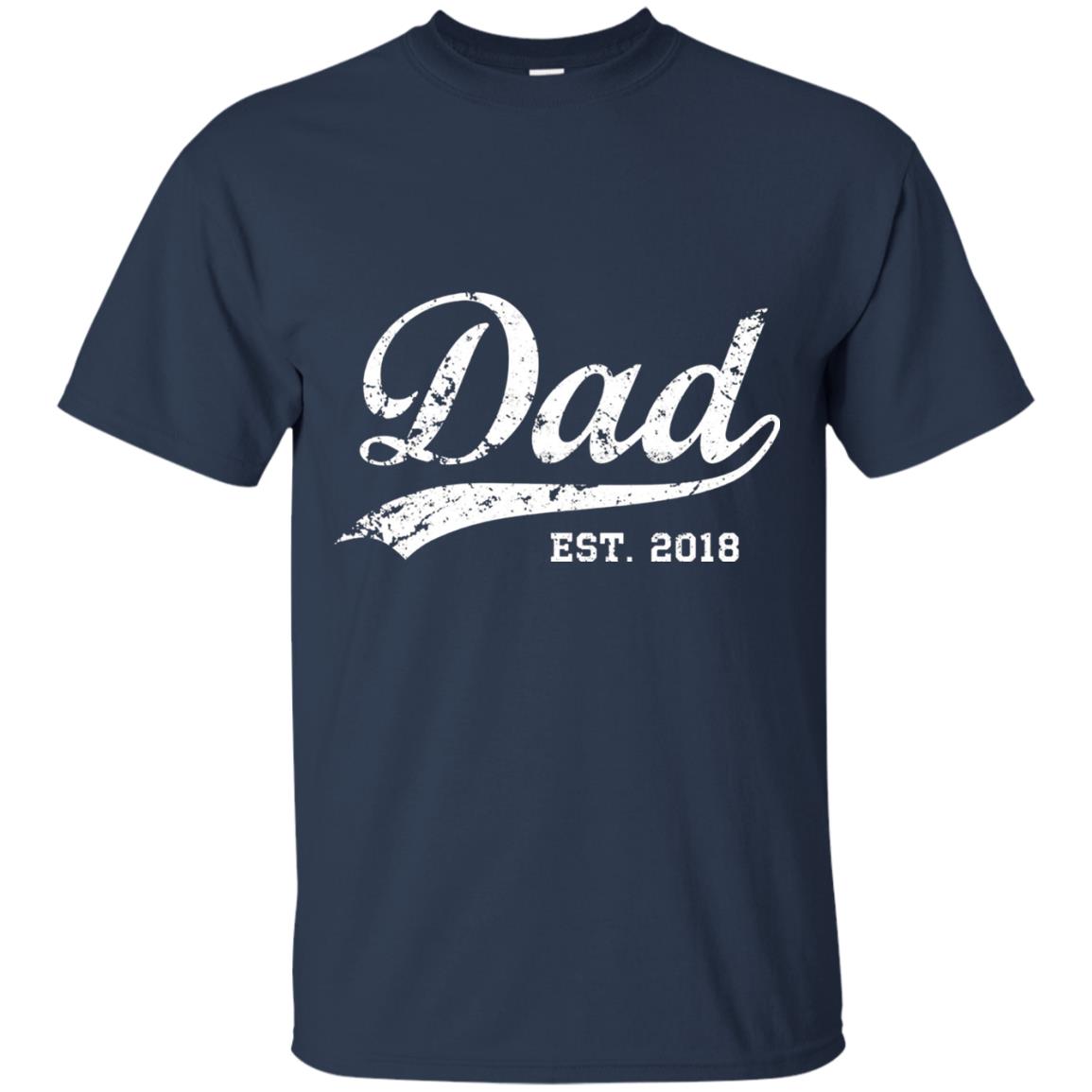 Dad Est. 2018 Vintage New Dad Daddy T-shirt Navy